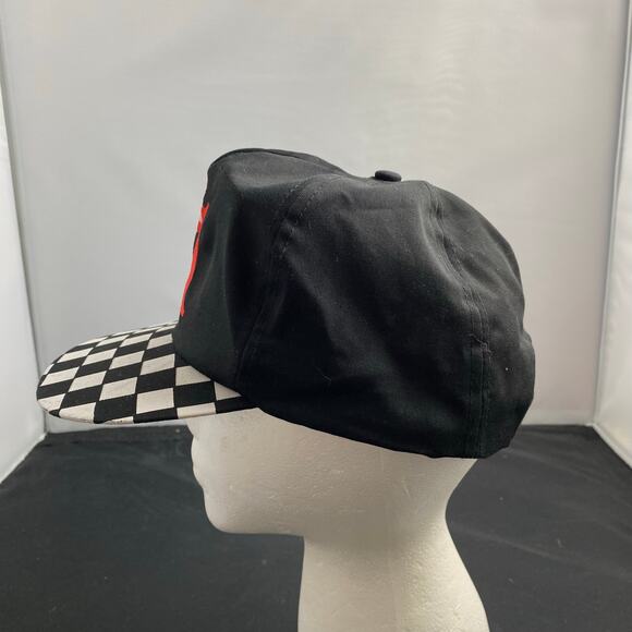 Vintage Seagram's 7 Checkered Bill Racing Cap Black Red Crown Hat - Picture 4 of 6
